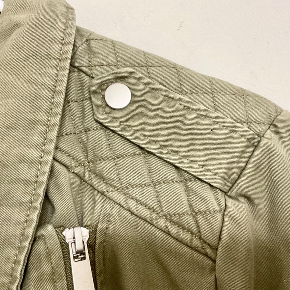 7 For All Mankind Women's Sz L Khaki Green Jacket 100% Cotton - Picture 7 of 12